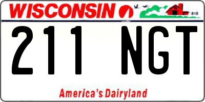WI license plate 211NGT
