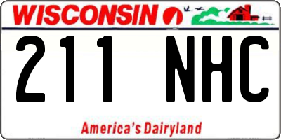 WI license plate 211NHC