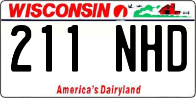 WI license plate 211NHD