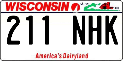 WI license plate 211NHK