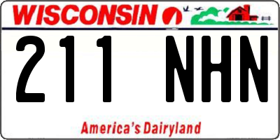 WI license plate 211NHN