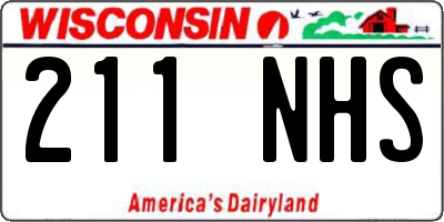 WI license plate 211NHS