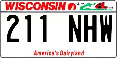 WI license plate 211NHW