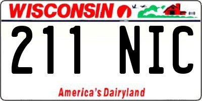 WI license plate 211NIC