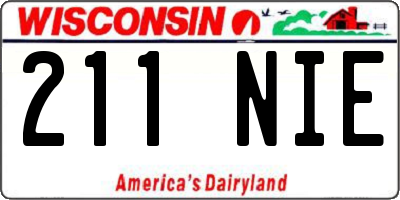 WI license plate 211NIE