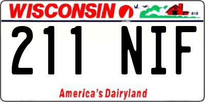 WI license plate 211NIF