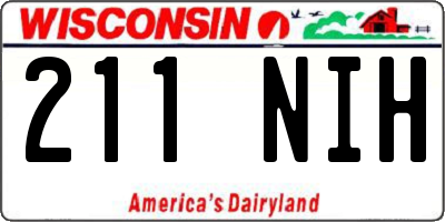 WI license plate 211NIH