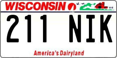 WI license plate 211NIK