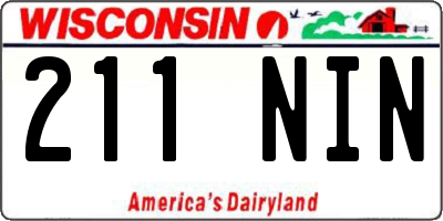 WI license plate 211NIN