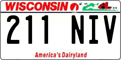 WI license plate 211NIV