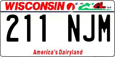 WI license plate 211NJM