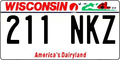 WI license plate 211NKZ