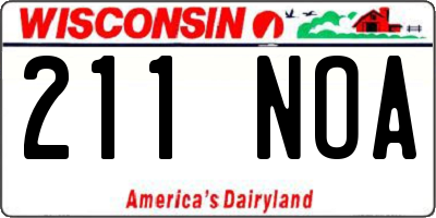 WI license plate 211NOA