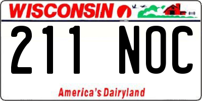 WI license plate 211NOC