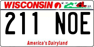 WI license plate 211NOE