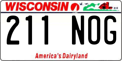 WI license plate 211NOG