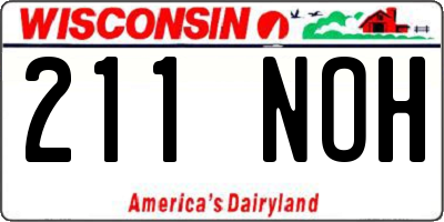WI license plate 211NOH
