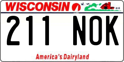 WI license plate 211NOK