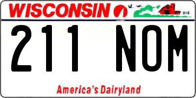 WI license plate 211NOM