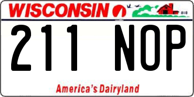 WI license plate 211NOP
