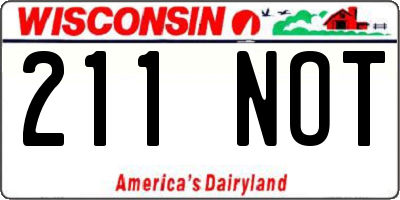 WI license plate 211NOT