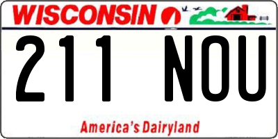 WI license plate 211NOU