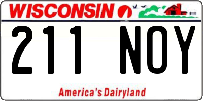 WI license plate 211NOY