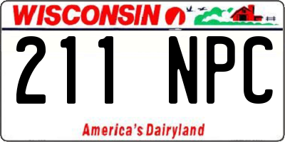 WI license plate 211NPC
