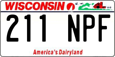 WI license plate 211NPF