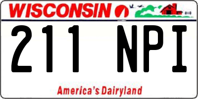 WI license plate 211NPI