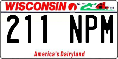 WI license plate 211NPM