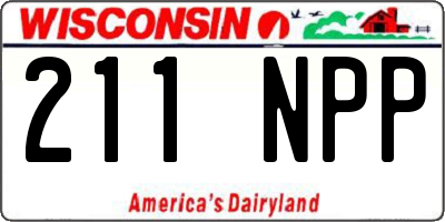 WI license plate 211NPP