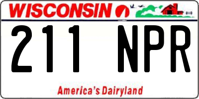 WI license plate 211NPR