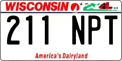 WI license plate 211NPT