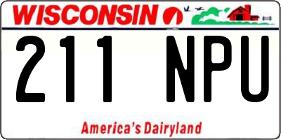 WI license plate 211NPU
