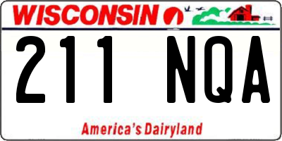 WI license plate 211NQA
