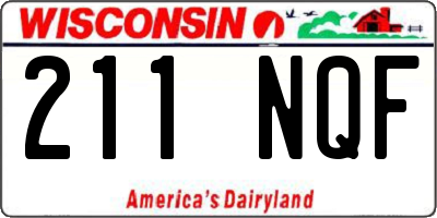 WI license plate 211NQF