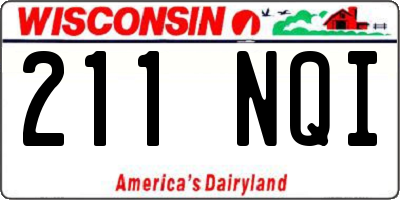WI license plate 211NQI