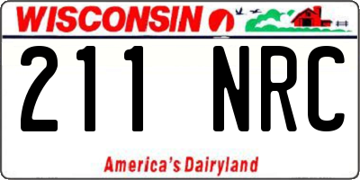 WI license plate 211NRC