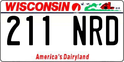 WI license plate 211NRD
