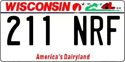 WI license plate 211NRF