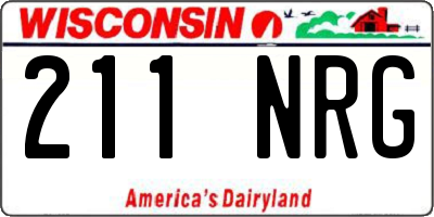 WI license plate 211NRG