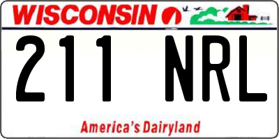 WI license plate 211NRL