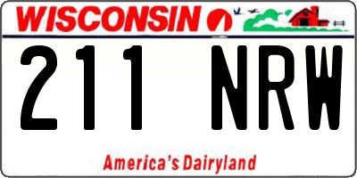 WI license plate 211NRW