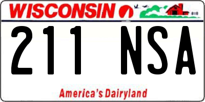 WI license plate 211NSA