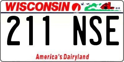 WI license plate 211NSE