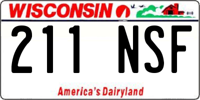 WI license plate 211NSF