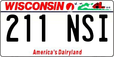 WI license plate 211NSI