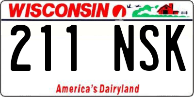 WI license plate 211NSK