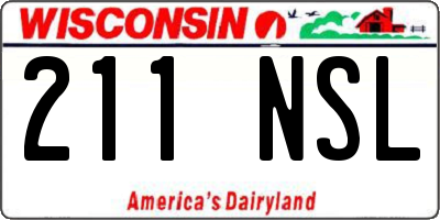 WI license plate 211NSL